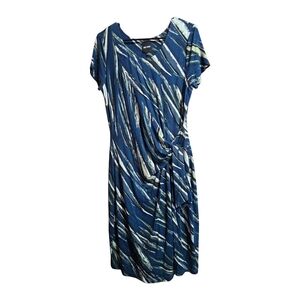 INC International Concepts Blue Abstract Print DressElegant Blue Patterned Dress